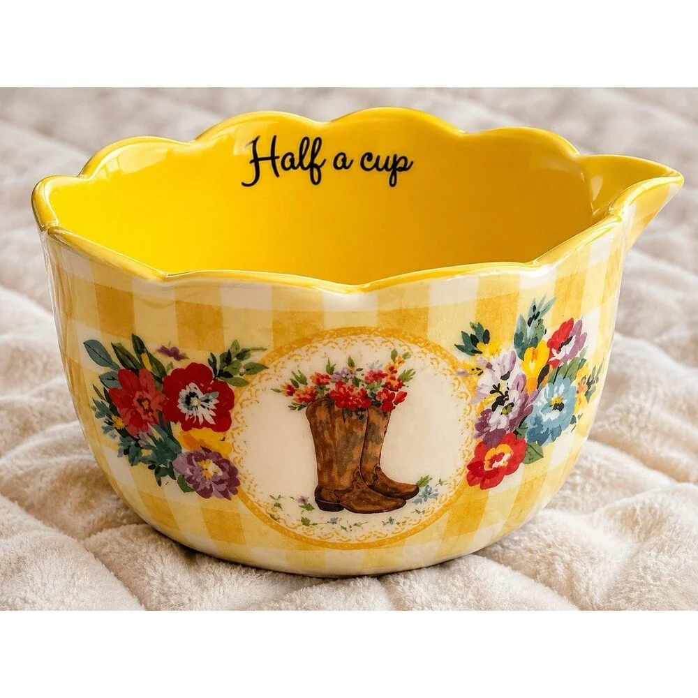 Pioneer Woman 3 Pc Nesting Measuring Bowls Cups Cowboy Pig Floral Farmhouse